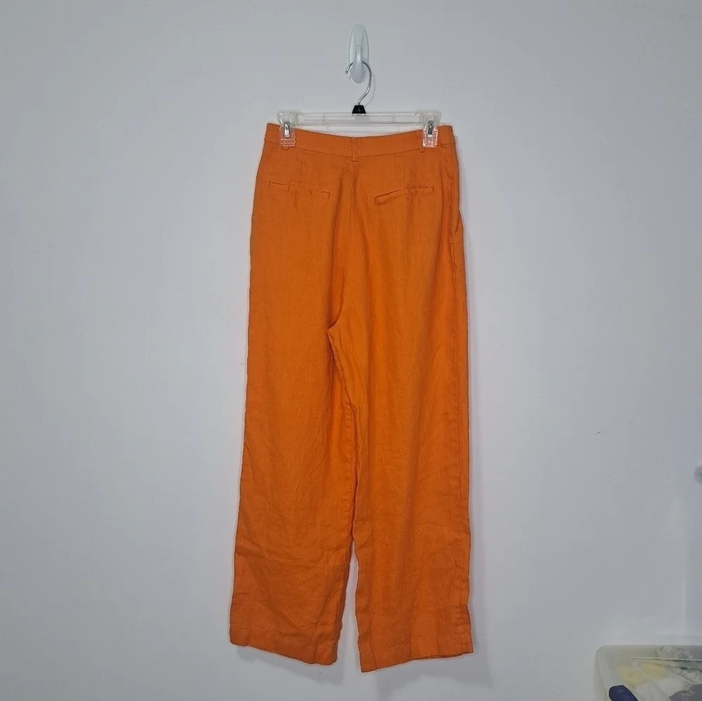 Reformation Vesta linen pants citrus 6